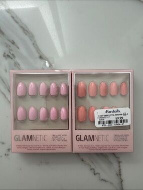 Press-On Nails - Soft Pink & Peach Duo